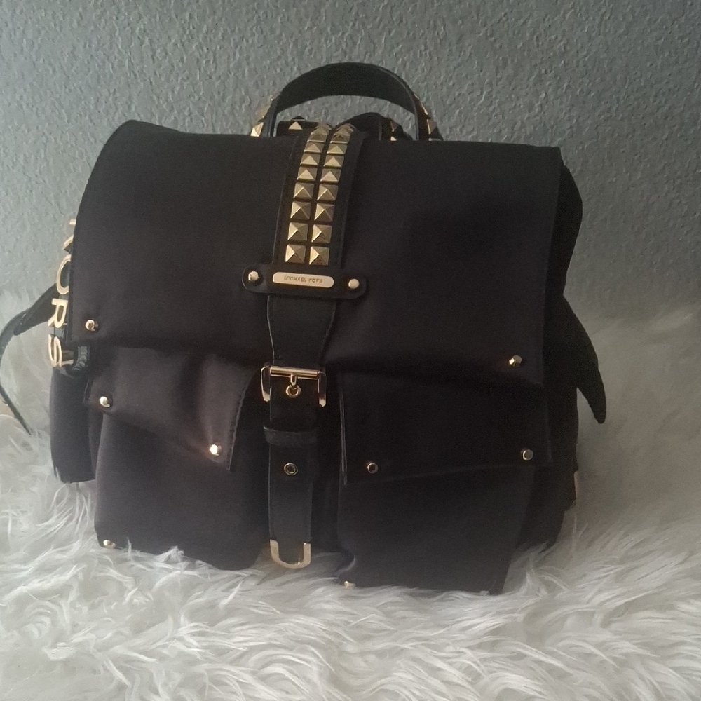 Michael Kors Black Backpack with Structured Design